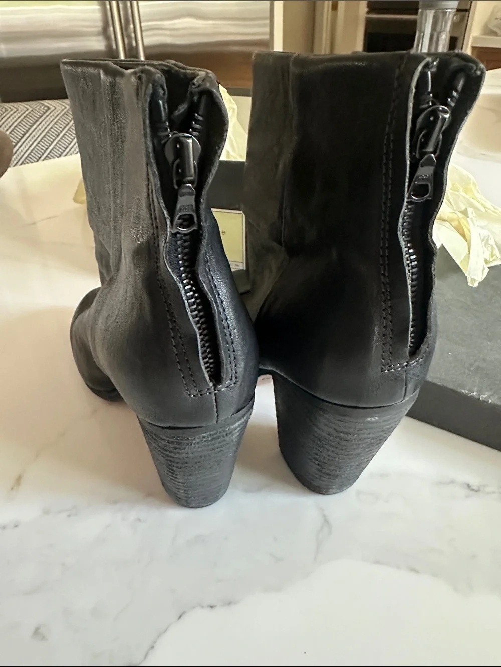Rag & Bone Classic Newbury Black Leather Ankle Booties